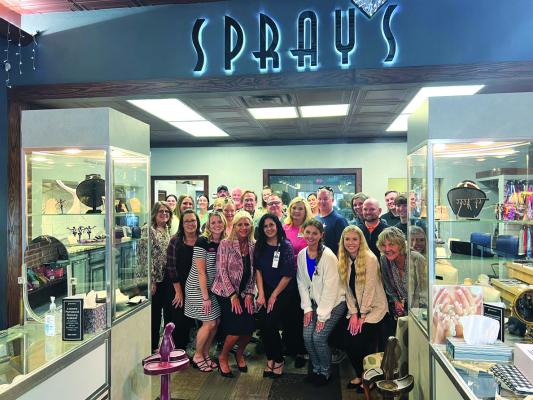 THE PONCA City Chamber of Commerce made the February Investor Milestone of the Month presentation to Spray’s Gift, located at 211 E. Grand Ave., on Thursday, March 14 at 2 pm. Spray’s was recognized for 108 years of investment with the Chamber. (Photo Provided)