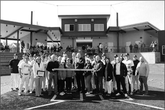THE PONCA City Chamber of Commerce held a ribbon cutting ceremony for the new Po-Hi baseball field prior to the game against Bixby on Tuesday, March 26. (Photo by Calley Lamar)