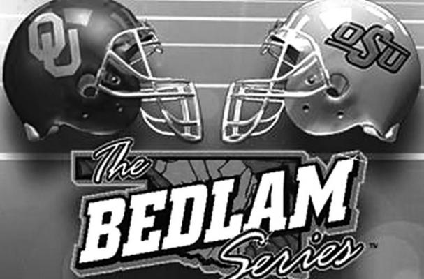 BEDLAM IS the name that has been associated with athletic competition between Oklahoma State (at onetime Oklahoma A&amp;M) and Oklahoma. It began with intense wrestling duals between the two schools and now applies to any sports contest. Bedlam football games especially are played with intensity.