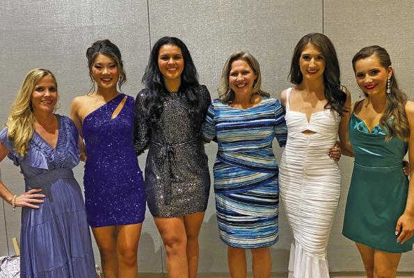 FOUR CURRENT and past Miss NOC’s participated in the Miss Oklahoma Scholarship Pageant. Picture (L-R), Shannon Varner, executive director; Mia-Claire Jones Miss NOC Enid 2022; Jaidyn Burrell, Miss NOC 2024; Dr. Diana Watkins, NOC president; Lexi Neahring NOC Enid 2018; Emma Valgora, Miss NOC Tonkawa 2022